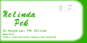 melinda pek business card