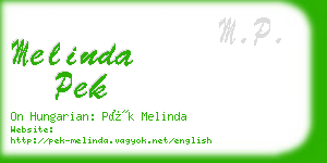 melinda pek business card